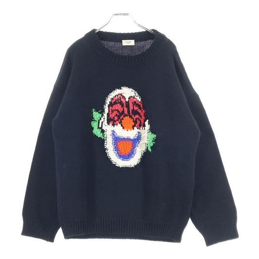 Celine 21ss the Dancing Kid Clown Crew Neck Boxy Knit Sweater Black 2a43l717m
