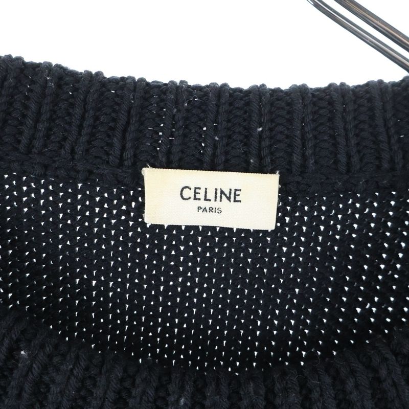 Celine 21ss the Dancing Kid Clown Crew Neck Boxy Knit Sweater Black 2a43l717m