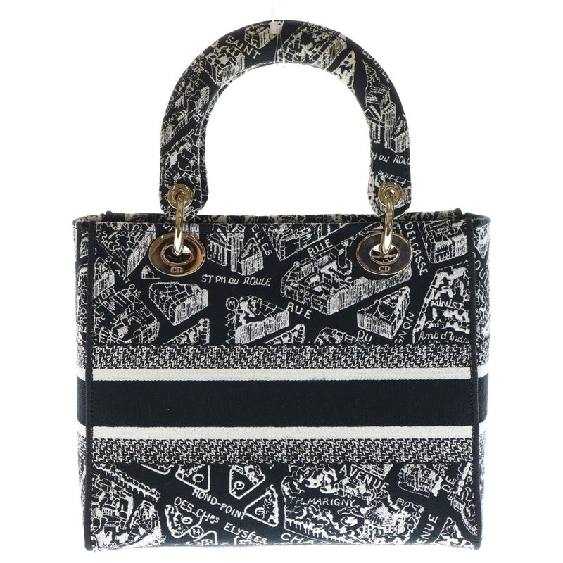 Christian Dior Lady D-Lite Plan de Paris Lady D-Lite Medium Handbag with Charm