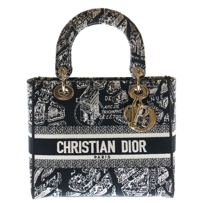 Christian Dior Lady D-Lite Plan de Paris Lady D-Lite Medium Handbag with Charm