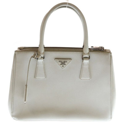 Prada Galleria Saffiano Leather Logo Plate 2way Handbag 1ba863 White