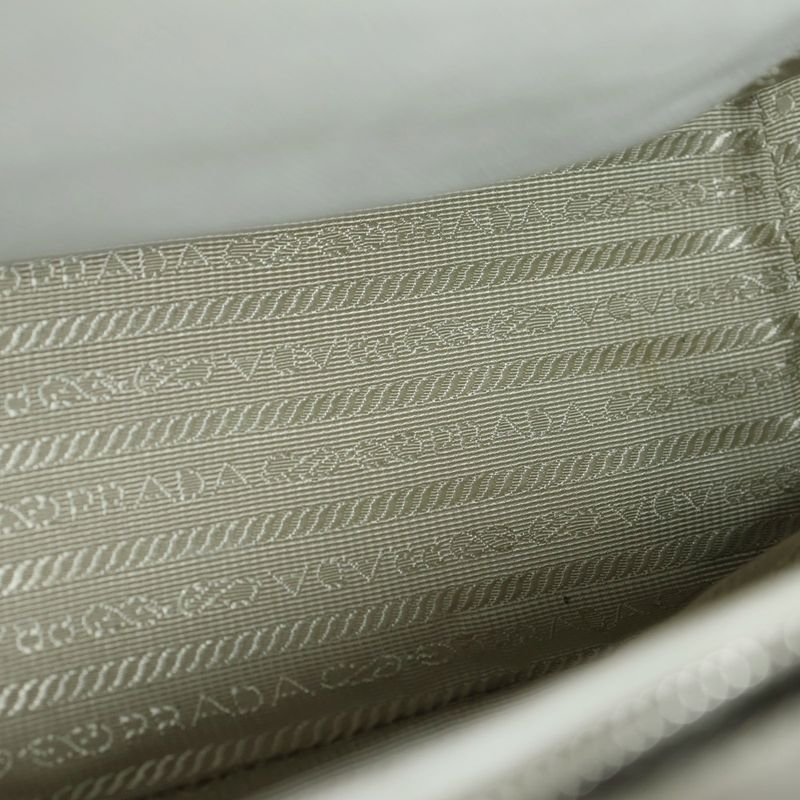 Prada Galleria Saffiano Leather Logo Plate 2way Handbag 1ba863 White