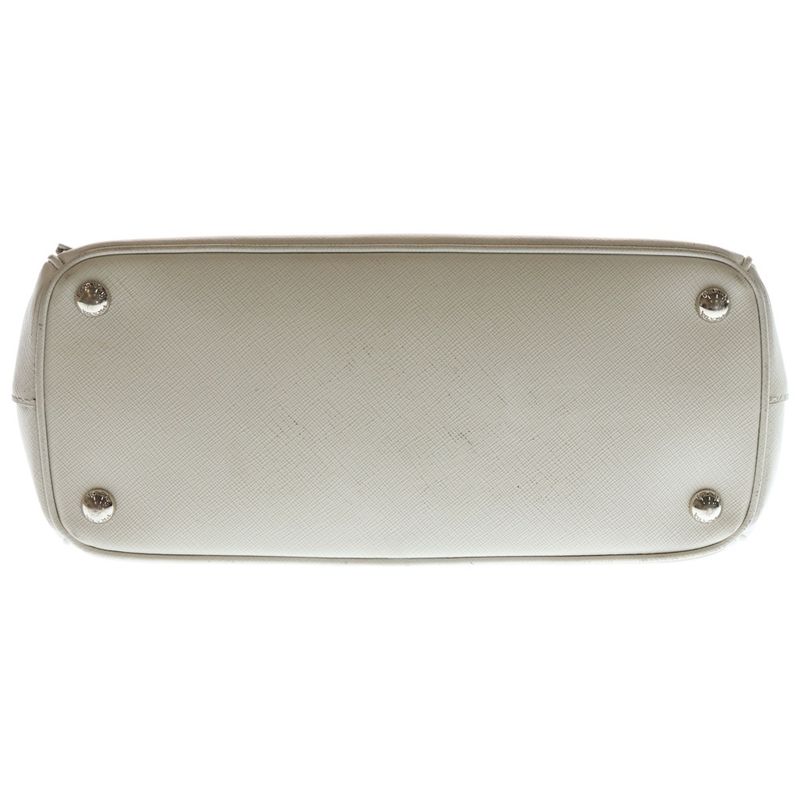 Prada Galleria Saffiano Leather Logo Plate 2way Handbag 1ba863 White
