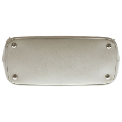 Prada Galleria Saffiano Leather Logo Plate 2way Handbag 1ba863 White