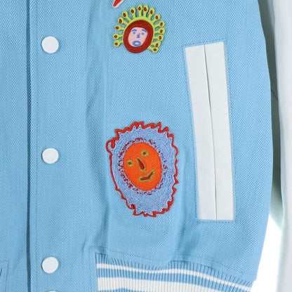 Louis Vuitton 23ss ×yk Embroidery Varsity Jacket Rm232h Vn6 Hol30e × Yayoi