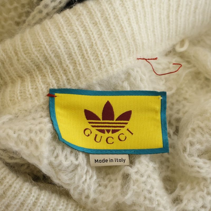 Gucci X Adidas Trefoil Logo Side Line Mohair Knit Track Pants Ivory Women's
