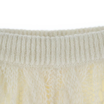 Gucci X Adidas Trefoil Logo Side Line Mohair Knit Track Pants Ivory Women's