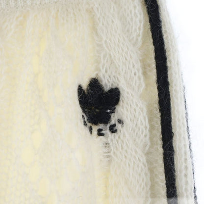 Gucci X Adidas Trefoil Logo Side Line Mohair Knit Track Pants Ivory Women's
