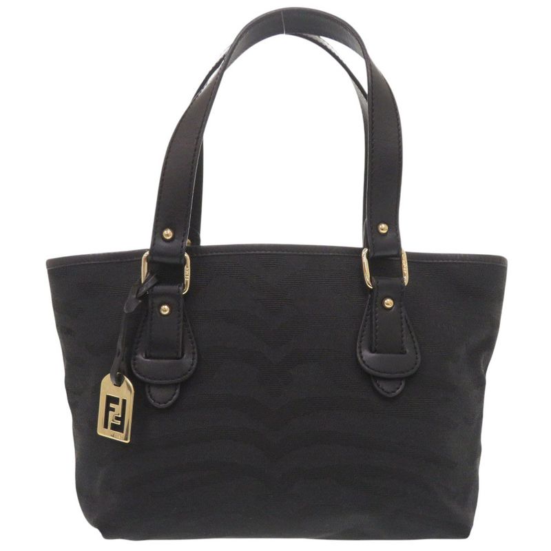 Fendi Zebra Pattern Canvas Black Tote Bag Black 0575 Fendi