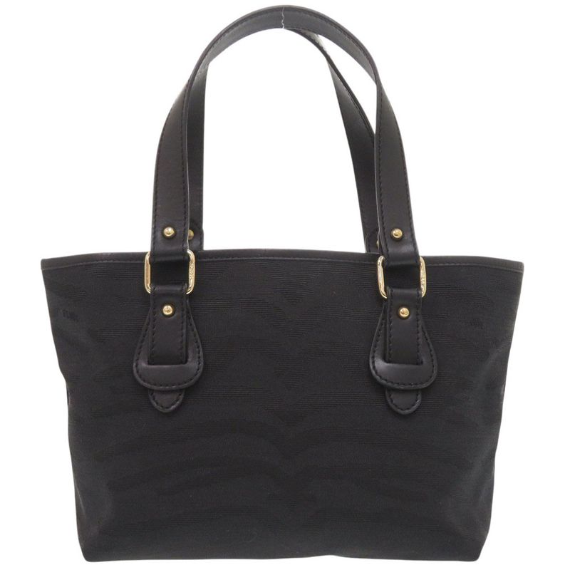 Fendi Zebra Pattern Canvas Black Tote Bag Black 0575 Fendi
