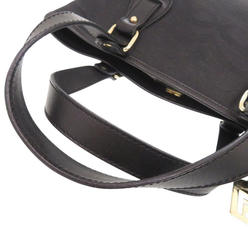 Fendi Zebra Pattern Canvas Black Tote Bag Black 0575 Fendi