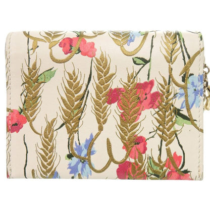 Christian Dior Card Holder Floral Leather Ivory Shoulder Bag 0125 Christian Dior