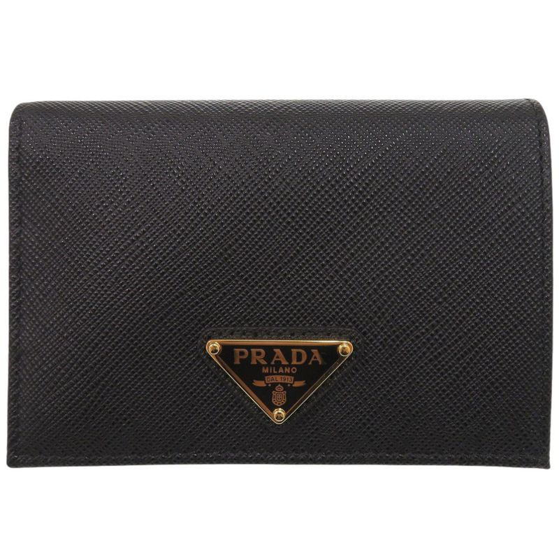 Prada 1mv021 Saffiano Leather Black Bifold Wallet Black 0741 Prada