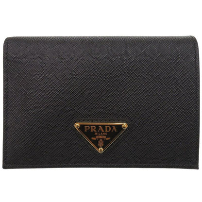 Prada 1mv021 Saffiano Leather Black Bifold Wallet Black 0741 Prada