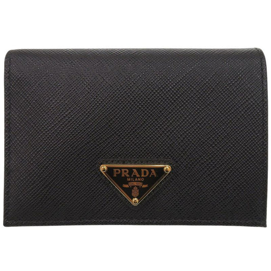 Prada 1mv021 Saffiano Leather Black Bifold Wallet Black 0741 Prada