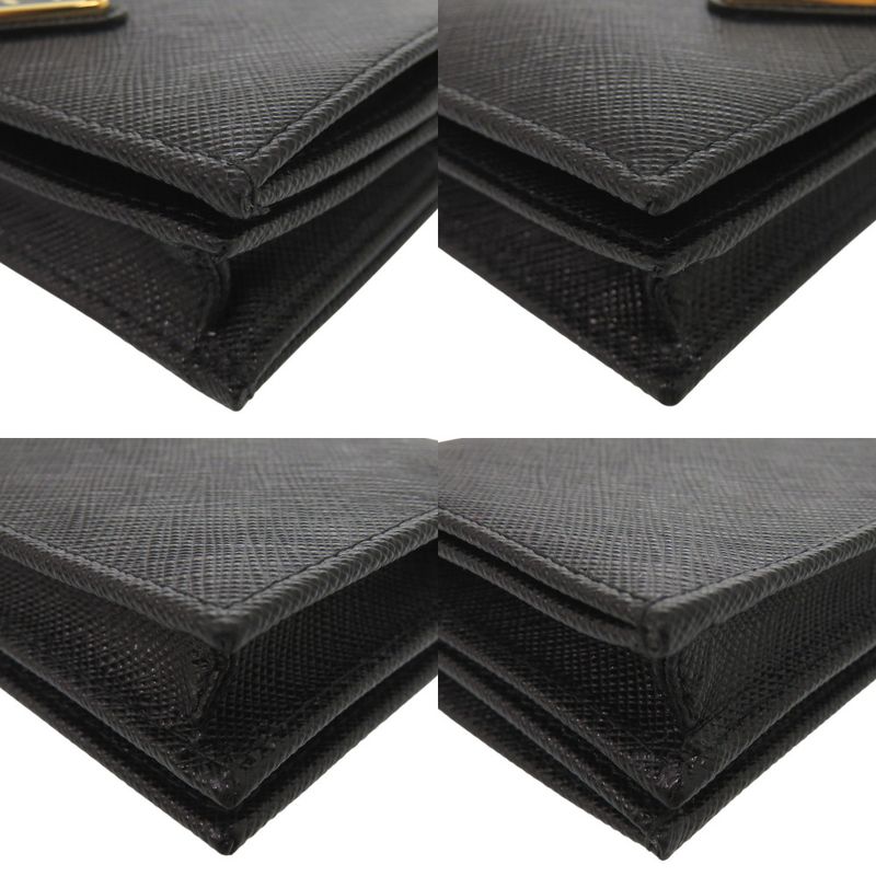 Prada 1mv021 Saffiano Leather Black Bifold Wallet Black 0741 Prada