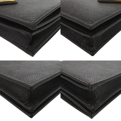 Prada 1mv021 Saffiano Leather Black Bifold Wallet Black 0741 Prada