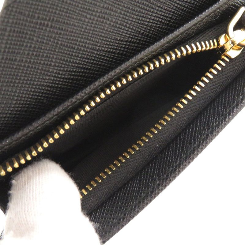 Prada 1mv021 Saffiano Leather Black Bifold Wallet Black 0741 Prada