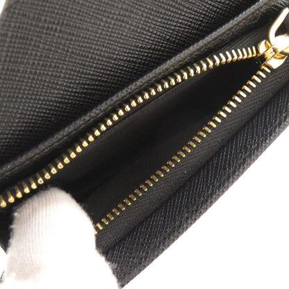 Prada 1mv021 Saffiano Leather Black Bifold Wallet Black 0741 Prada