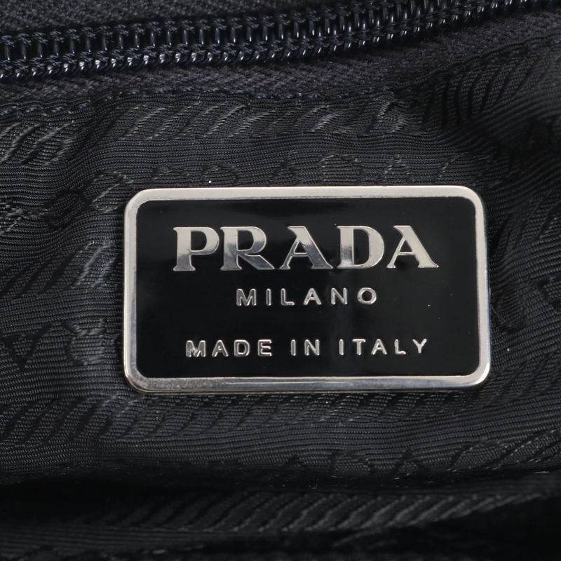 Prada Tessuto Nylon Leather Rucksack Sac Backpack Shoulder Bag Black Women's
