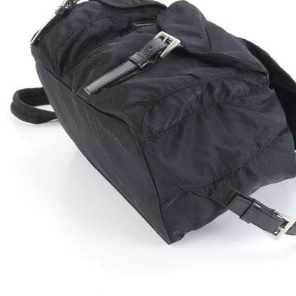 Prada Tessuto Nylon Leather Rucksack Sac Backpack Shoulder Bag Black Women's