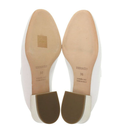 Unused Hermes Tuileries Mules 191096z Fringe Leather White 1119 Hermes