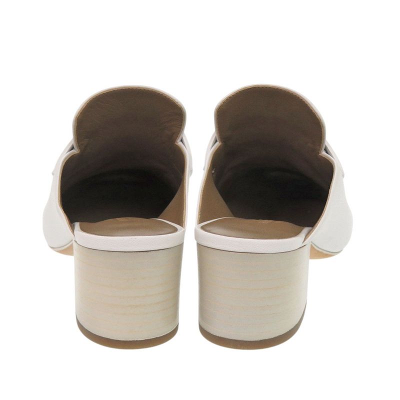 Unused Hermes Tuileries Mules 191096z Fringe Leather White 1119 Hermes