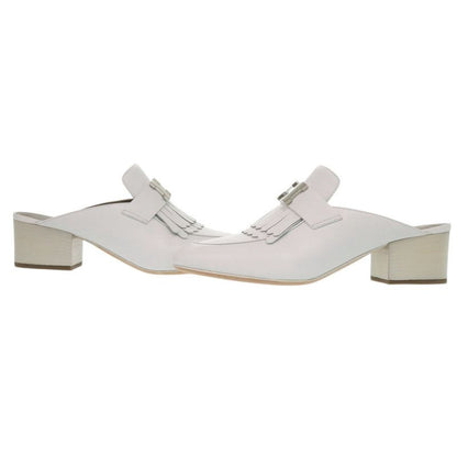 Unused Hermes Tuileries Mules 191096z Fringe Leather White 1119 Hermes