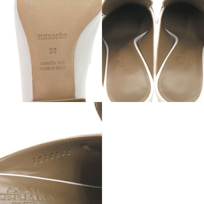 Unused Hermes Tuileries Mules 191096z Fringe Leather White 1119 Hermes