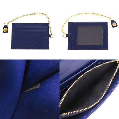 Prada 1m1132 Quilted Nylon Leather Blue Long Wallet Blue 0199 Prada