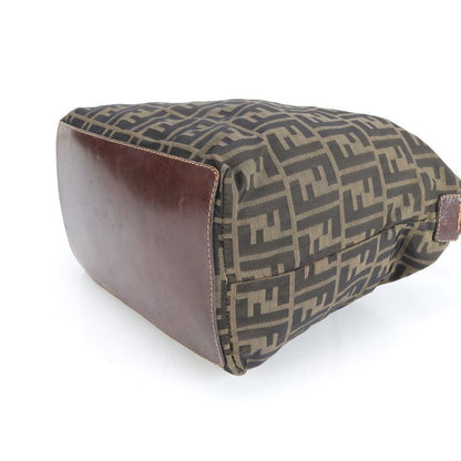 Fendi Zucca Hobo Shoulder Bag Shoulder Hand Brown Leather Women's Eum Dd28-8