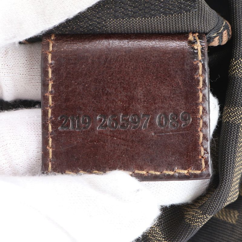 Fendi Zucca Hobo Shoulder Bag Shoulder Hand Brown Leather Women's Eum Dd28-8