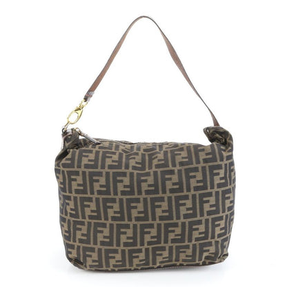 Fendi Zucca Hobo Shoulder Bag Shoulder Hand Brown Leather Women's Eum Dd28-8