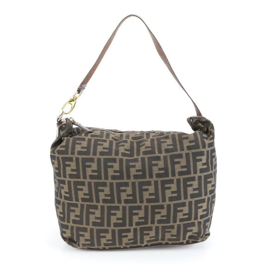 Fendi Zucca Hobo Shoulder Bag Shoulder Hand Brown Leather Women's Eum Dd28-8