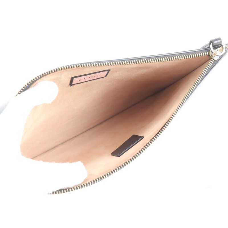 Gucci Ghost Leather Second Bag 445597 Clutch Pouch Commuting Business Genuine