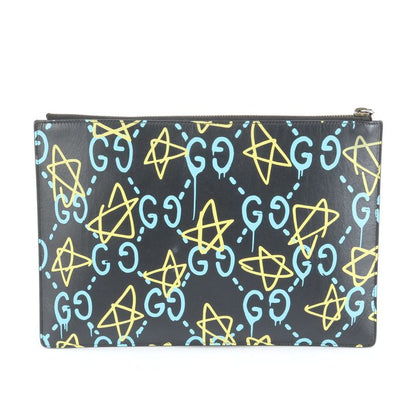Gucci Ghost Leather Second Bag 445597 Clutch Pouch Commuting Business Genuine