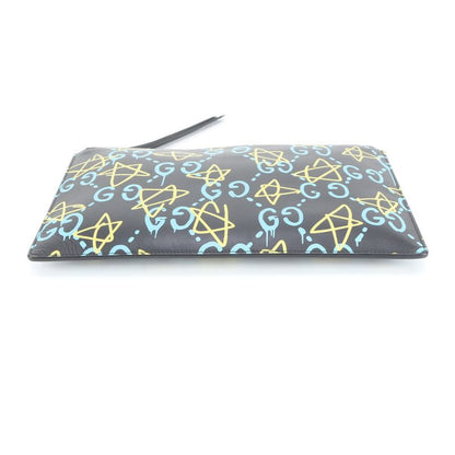 Gucci Ghost Leather Second Bag 445597 Clutch Pouch Commuting Business Genuine