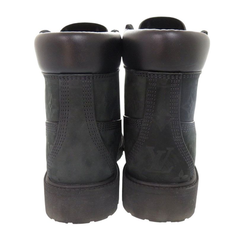 Louis Vuitton × Timberland 6-in Ankle Boots Size 7 Nuba Cles Leather Black