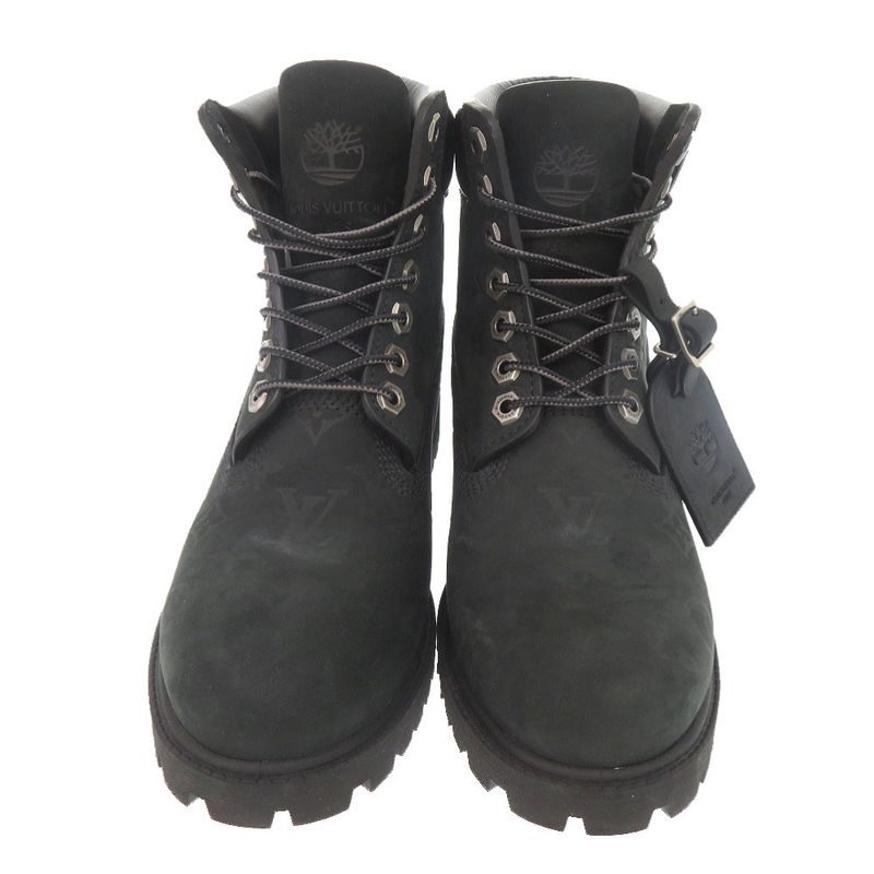 Louis Vuitton × Timberland 6-in Ankle Boots Size 7 Nuba Cles Leather Black