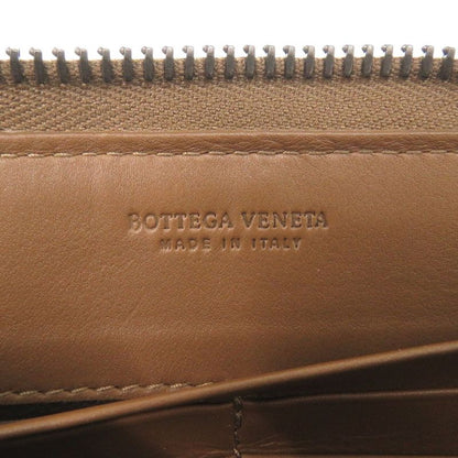 Bottega Veneta Intrecciato Leather Brown Round Zipper Long Wallet Brown 1467