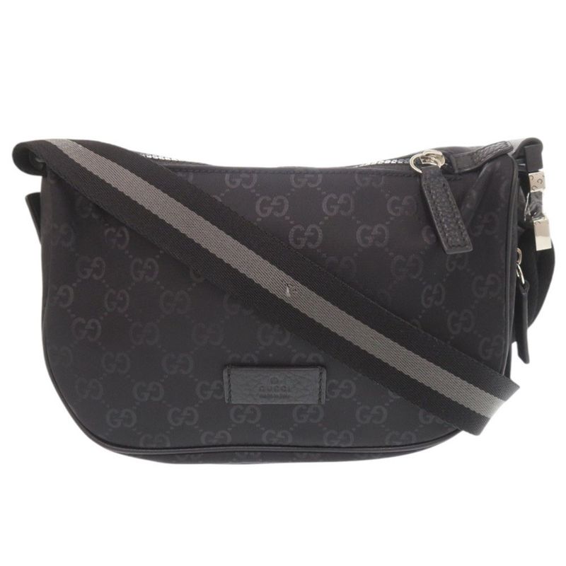 Gucci GG Nylon Black Shoulder Bag Black 0637 Gucci