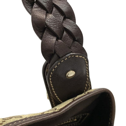 Gucci Tote Bag GG Pattern Horsebit 162900 Dark Brown X Beige Leather