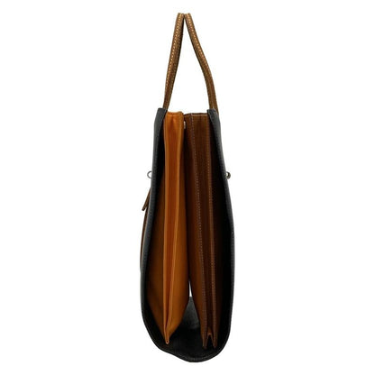 Hermes Tote Bag Gerboise Black X Brown X Orange Silver Hardware Inner Bag