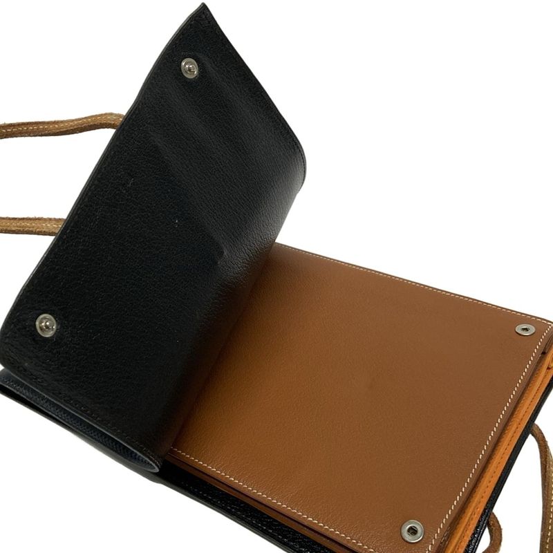 Hermes Tote Bag Gerboise Black X Brown X Orange Silver Hardware Inner Bag