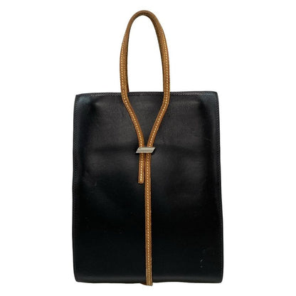 Hermes Tote Bag Gerboise Black X Brown X Orange Silver Hardware Inner Bag