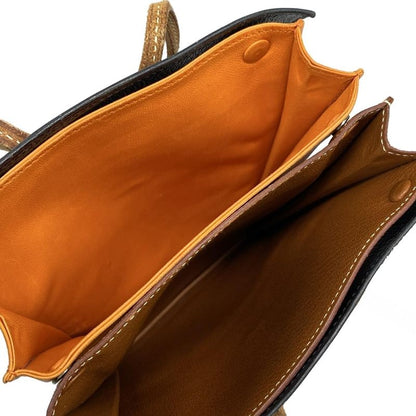 Hermes Tote Bag Gerboise Black X Brown X Orange Silver Hardware Inner Bag