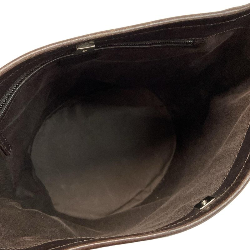 Gucci Tote Bag GG Pattern 106240 Dark Brown X Beige Leather