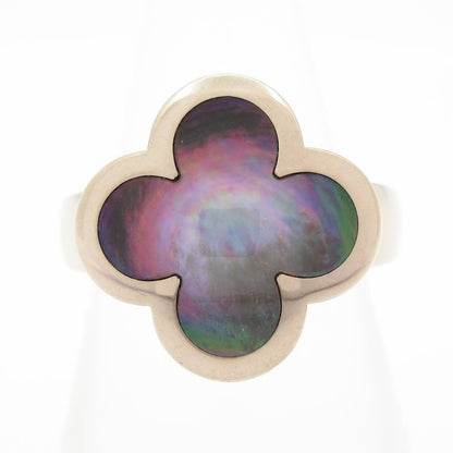 Van Cleef & Arpels Ring 53 Pure Alhambra 18k White Gold X Gray Mother of Pearl