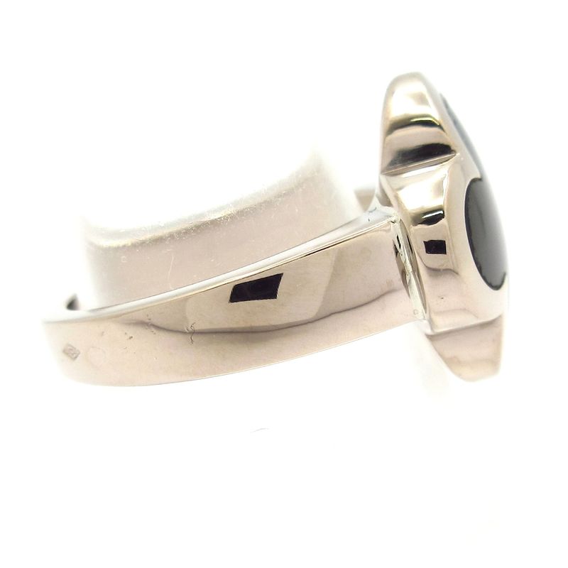 Van Cleef & Arpels Ring 53 Pure Alhambra 18k White Gold X Gray Mother of Pearl