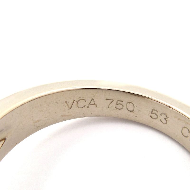 Van Cleef & Arpels Ring 53 Pure Alhambra 18k White Gold X Gray Mother of Pearl